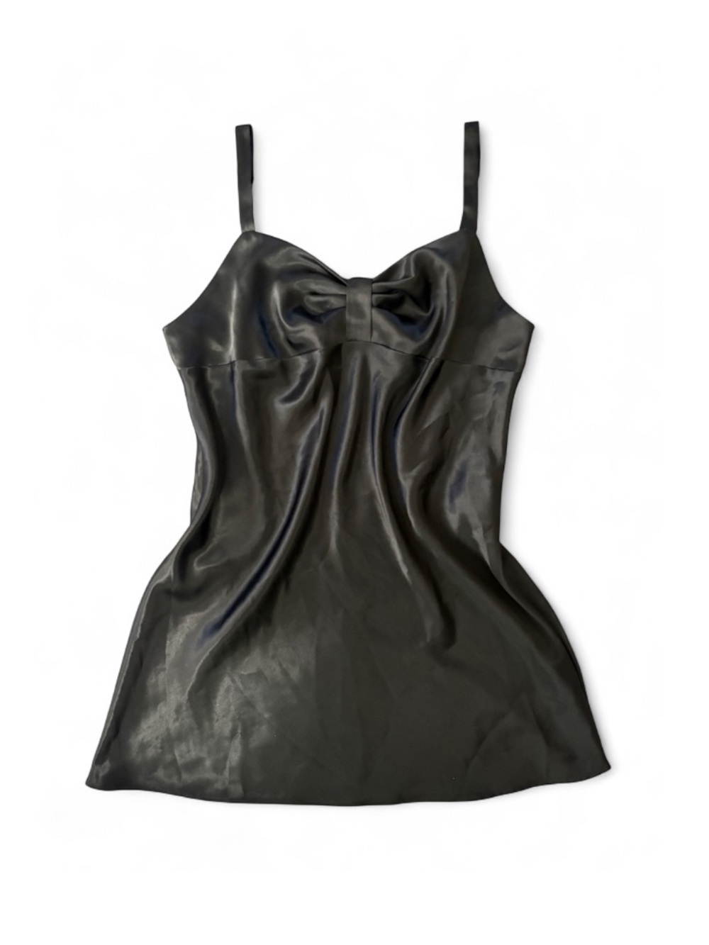 Victoria’s Secret Angels Black Gathered Bust Satin Finish Slip